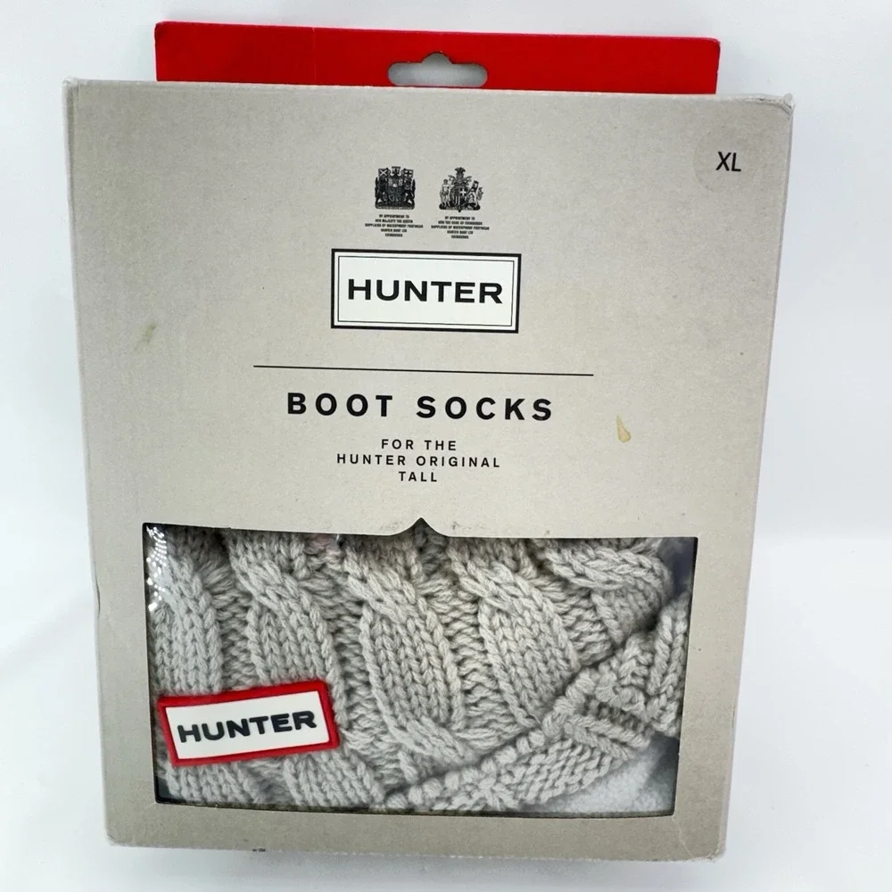 Hunter Boot Socks Greige Size XL Extra Large Grey Beige